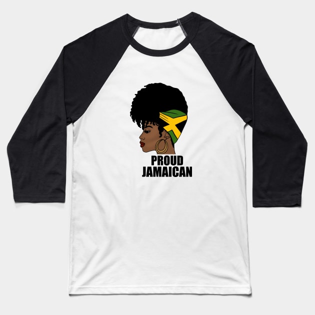 Jamaica Flag, Proud Jamaican Woman, Jamaica Flag, Afro Rasta Baseball T-Shirt by dukito